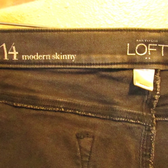 LOFT Dark Brown Skinny Pants - Picture 2 of 4